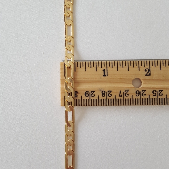 Flat figaro 18k gold filled bracelet Free Shipping - Picture 7 of 7
